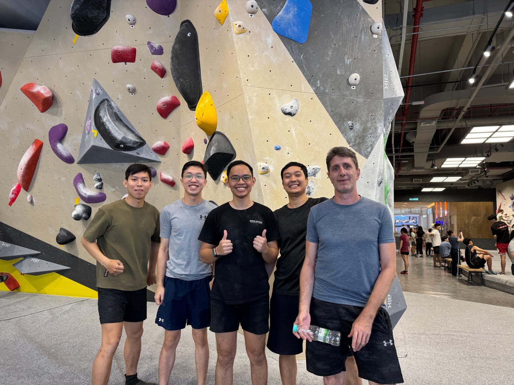 Sigmaschool team at the bouldering gym