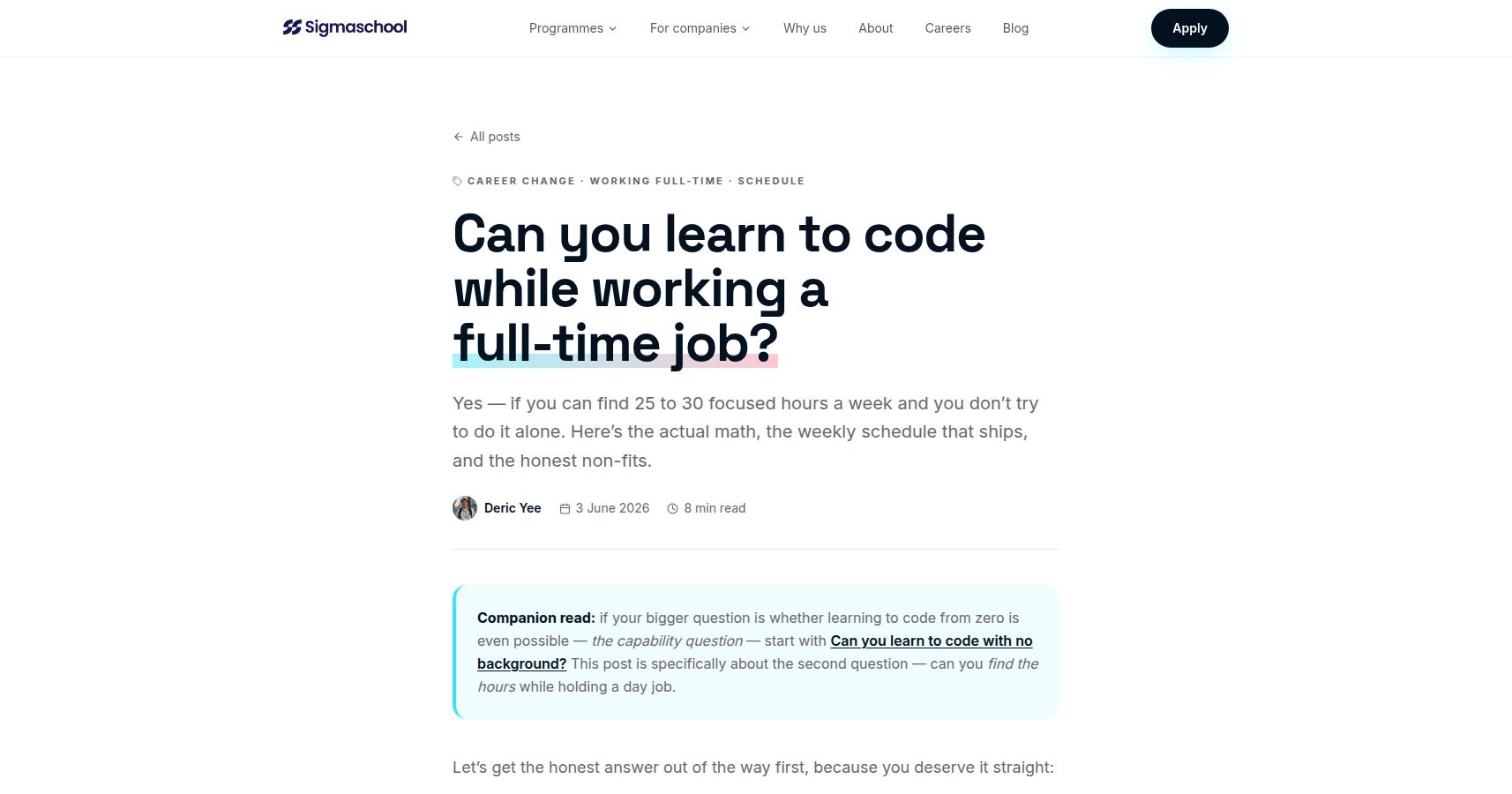 Can You Learn to Code While Working a Full-Time Job? The Honest Math ...