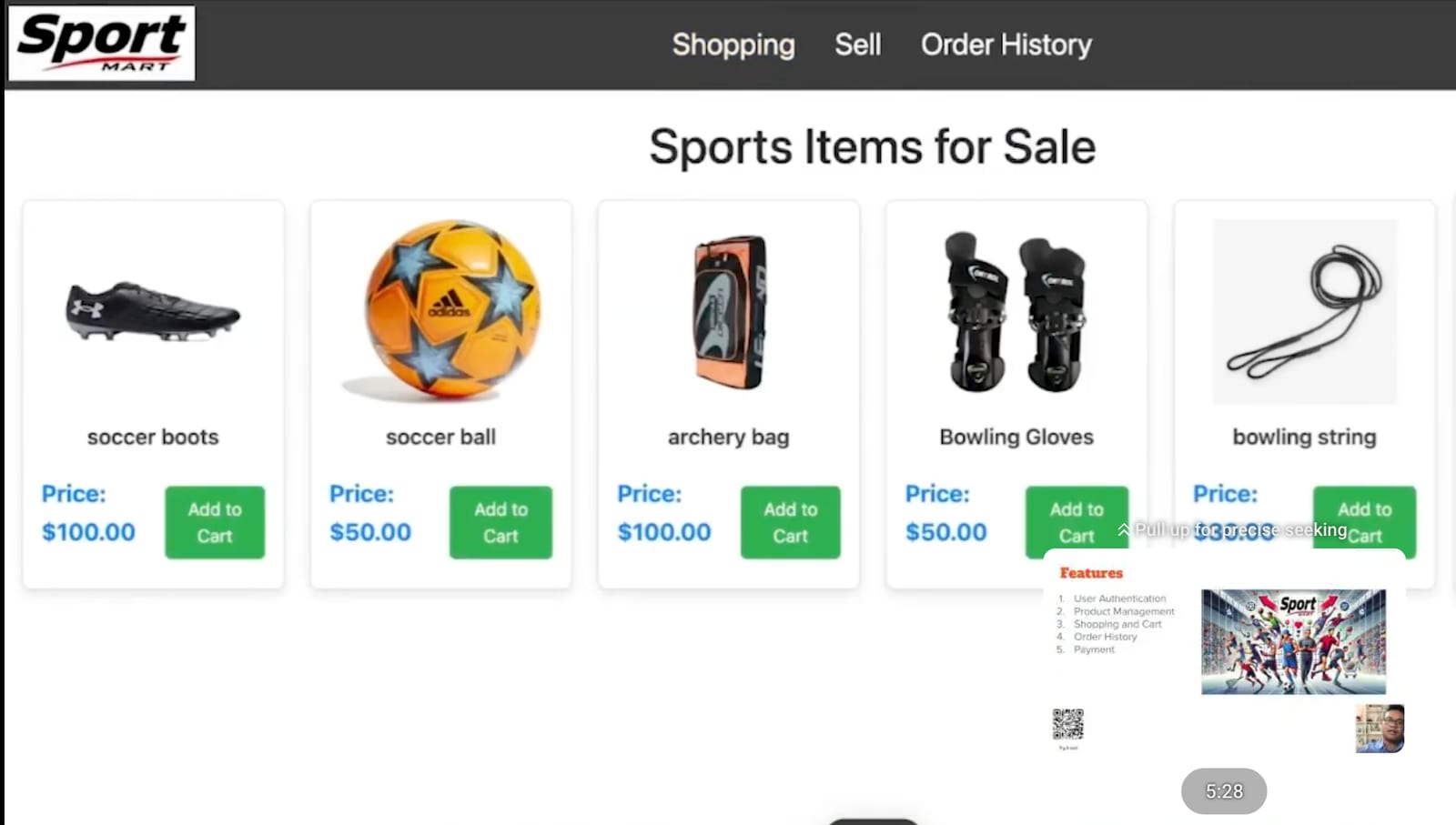 Sport Mart: A Platform for Buying & Selling Sports Gear