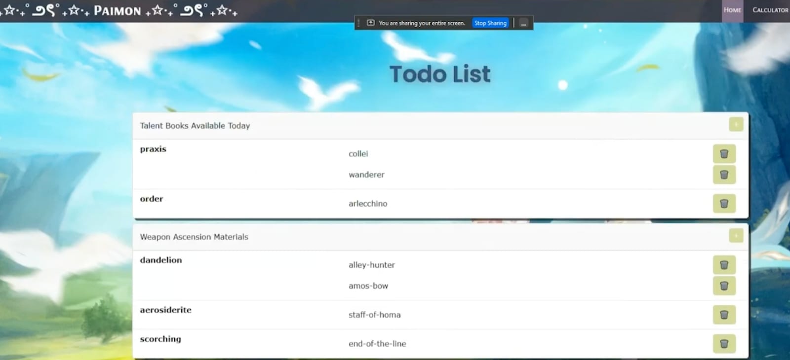 Paimon’s To-Do App: Track Genshin Tasks with Ease