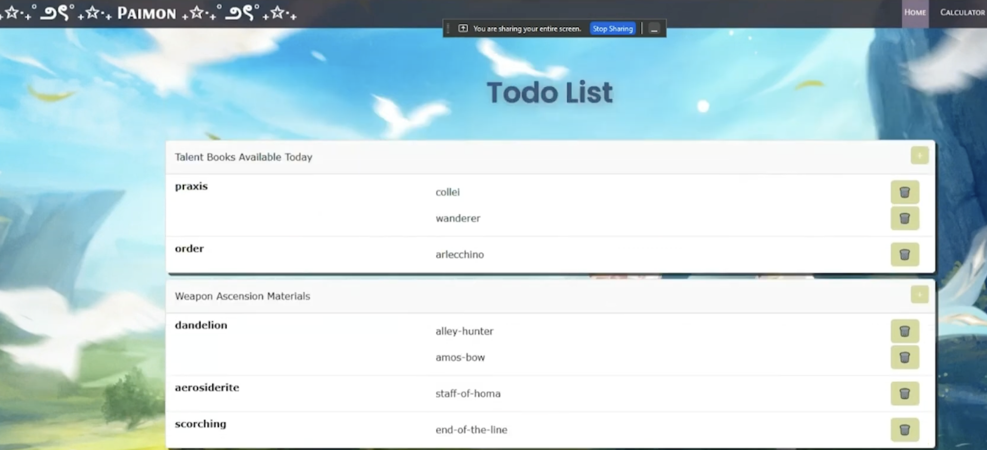 Paimon’s To-Do App: Track Genshin Tasks with Ease