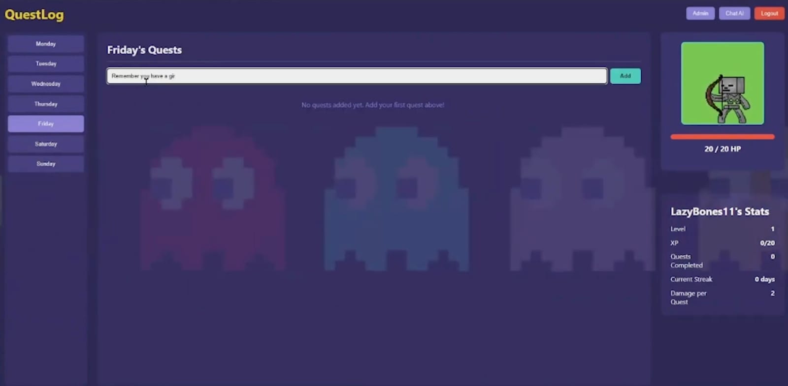 QuestLog: Gamifying Your To-Do List with RPG Mechanics