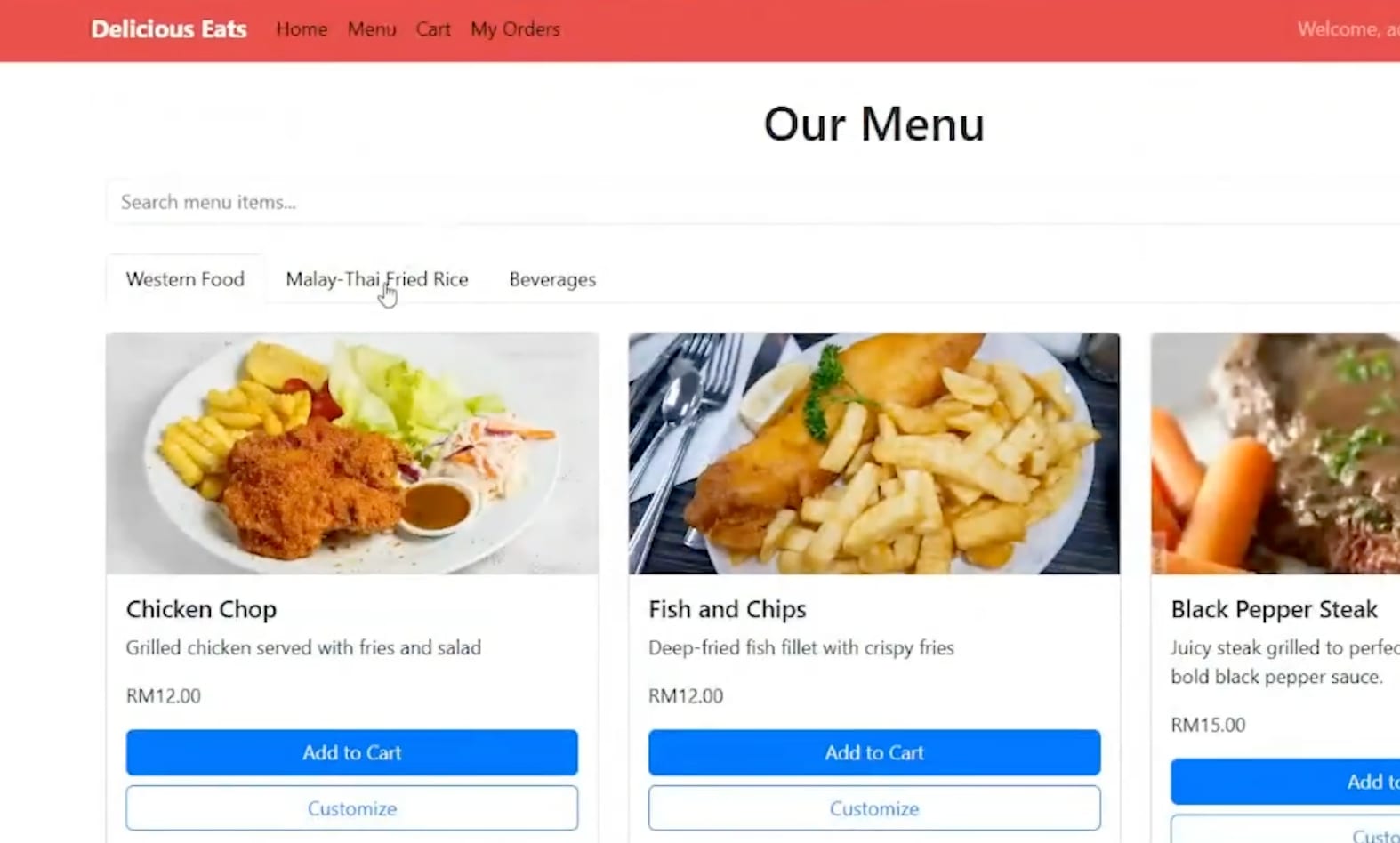 Delicious Eats: Seamless Restaurant Ordering Web App