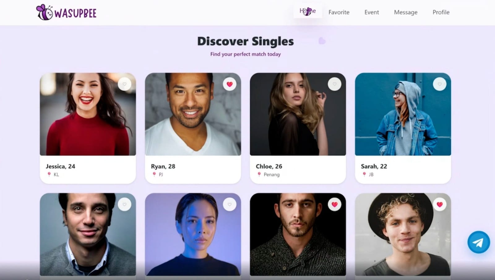 WASUPBEE: Online Swiping to Real-Life Connections