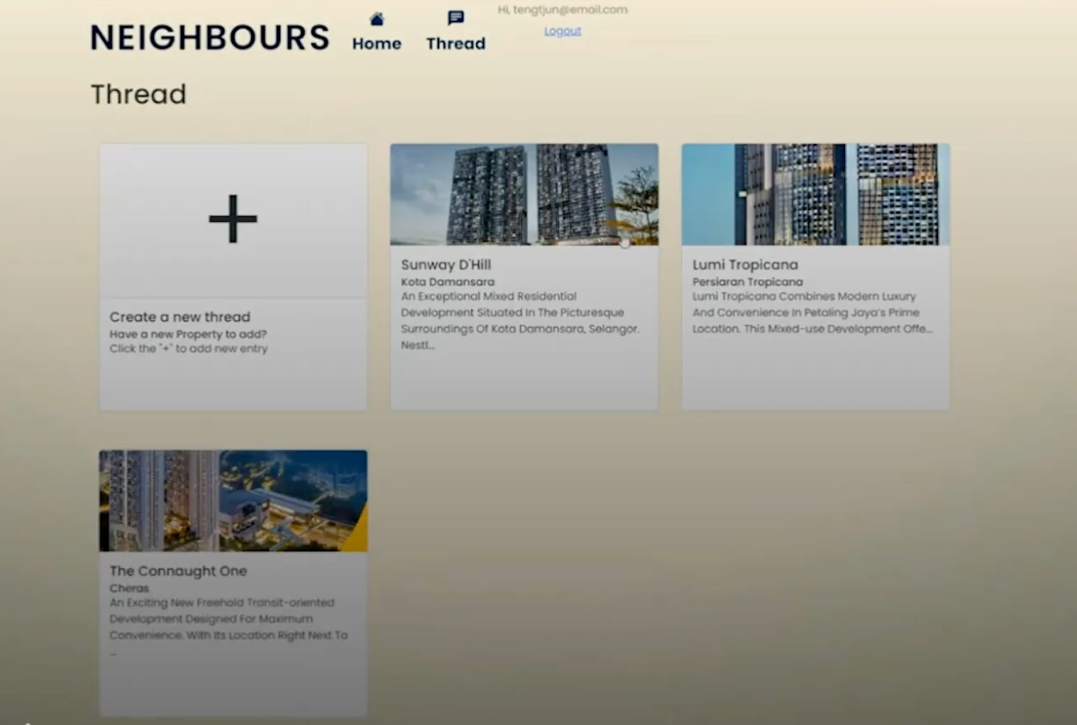 Neighbours: A Social Platform for Residents