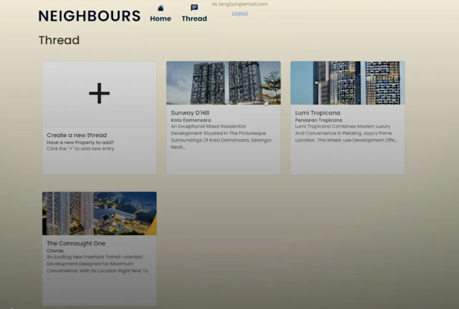 Neighbours: A Social Platform for Residents